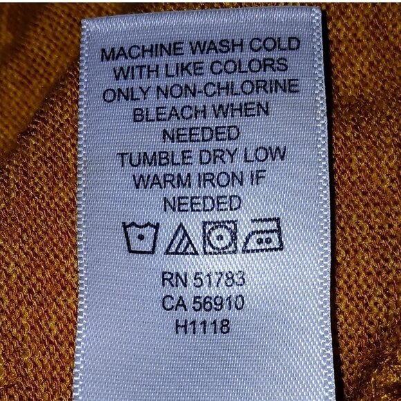 Maurices Knit Blouse Geometric Back V Neck Mustard Yellow Long Sleeve Medium - Picture 6 of 7